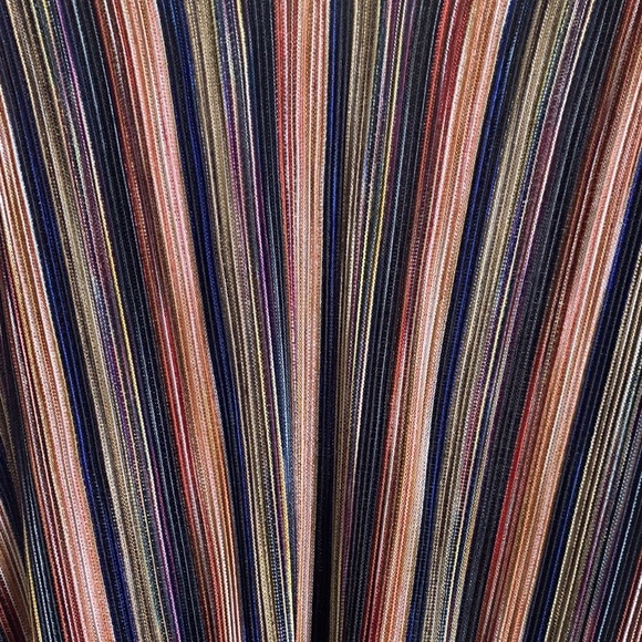 Anthropologie Vanessa Virginia Women’s Pleated Striped Metallic‎ Blouse Boho XS - Picture 3 of 8